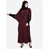 Party wear kaftan with patch work- Wine and Black